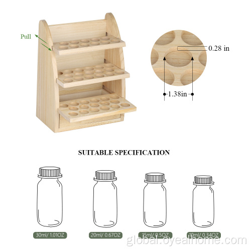 China 3 Layers Essential Oil Wooden Storage Shelf Supplier
